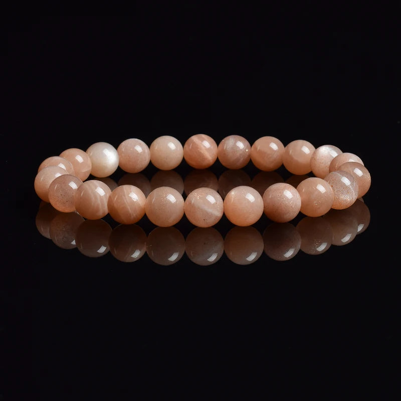 Natural White Moonstone Bead Bracelet, 8Mm Celestial Gemstone Jewelry