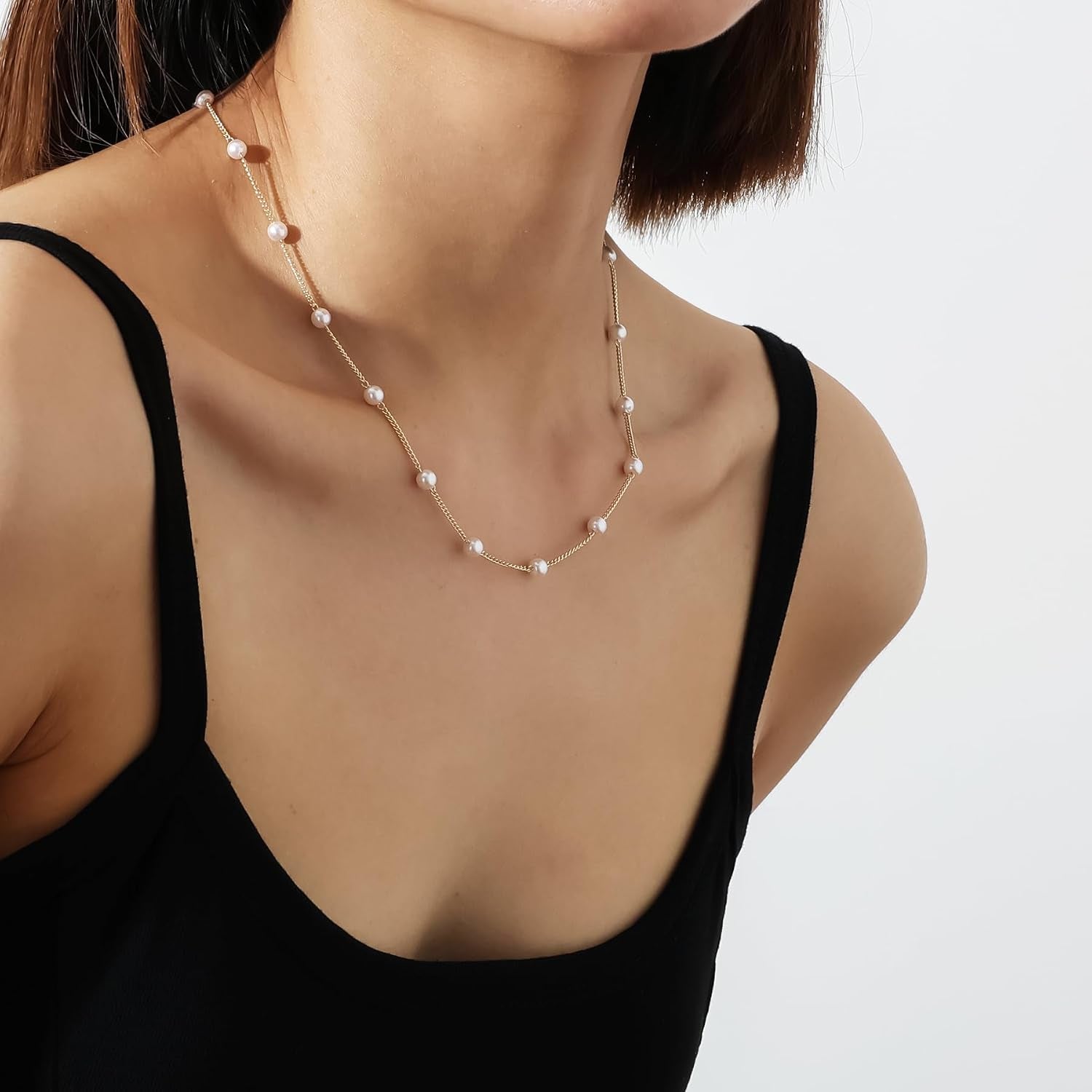 18K Gold Plated Satellite Pearl & Bow Pendant Necklace