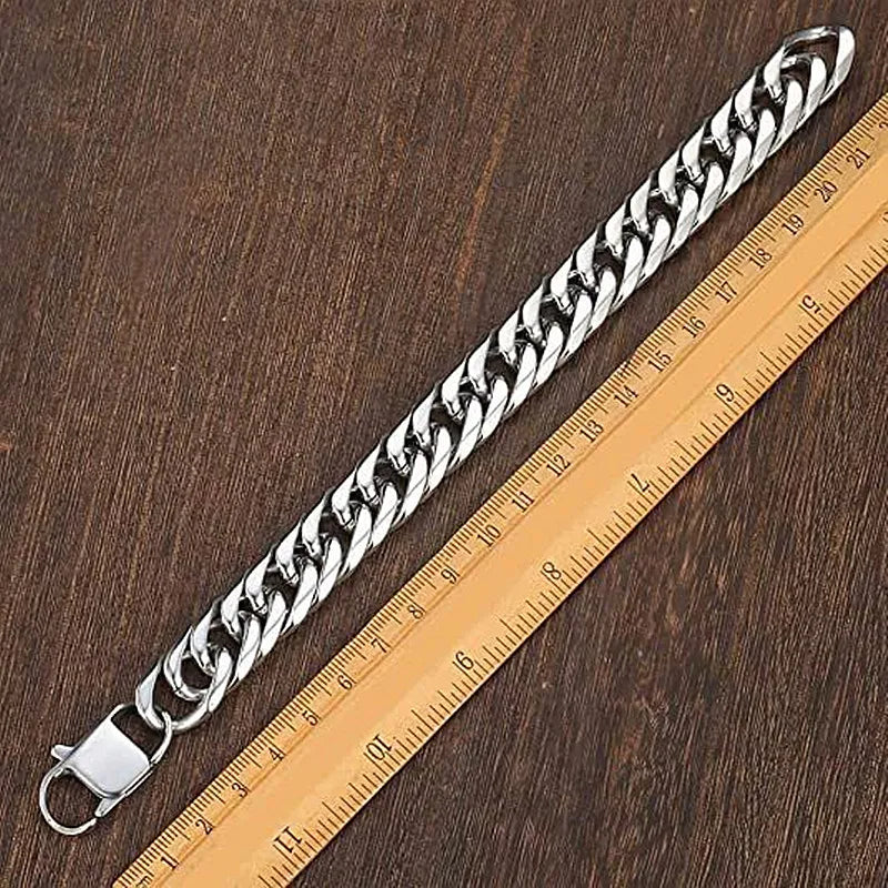 316L Stainless Steel Cuban Link Chain Bracelet for Men