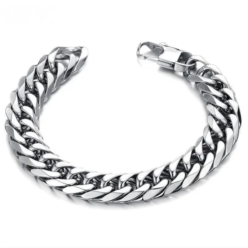 316L Stainless Steel Cuban Link Chain Bracelet for Men