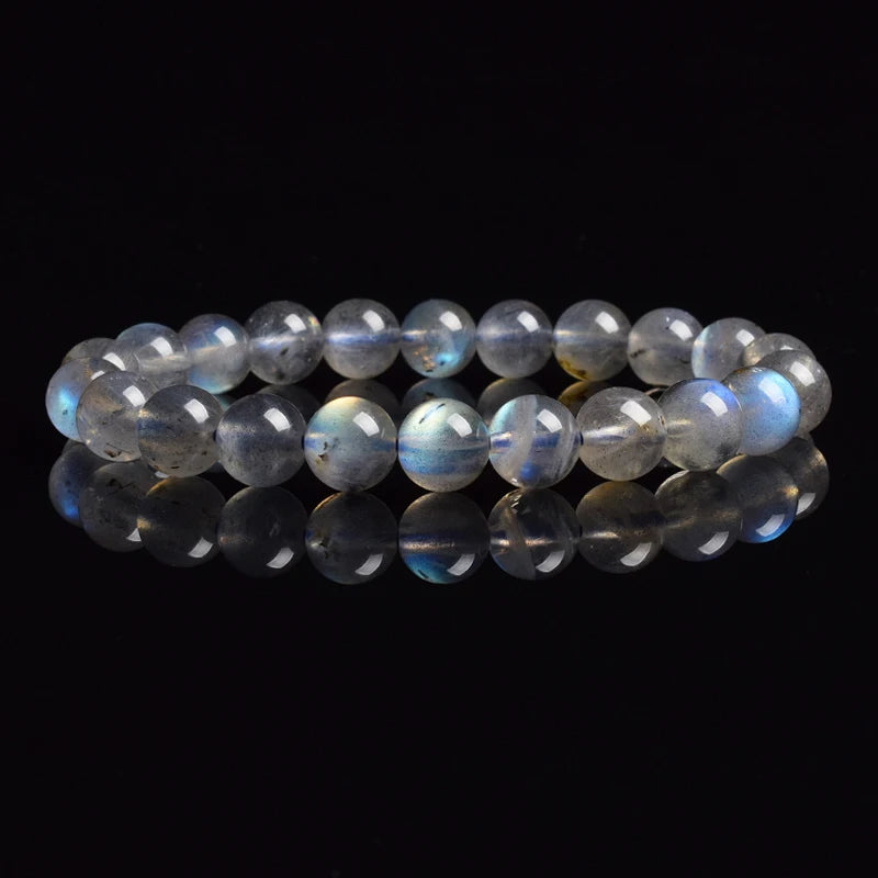 Natural White Moonstone Bead Bracelet, 8Mm Celestial Gemstone Jewelry
